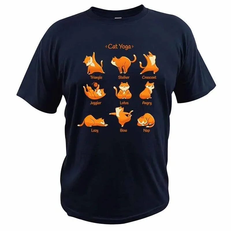 Cats Cute Animals Lovers Doing Sport T-Shirt Crew Neck Digital Print Best Casual Comfortable T Shirt Cotton Tops Men's Clothing image 3