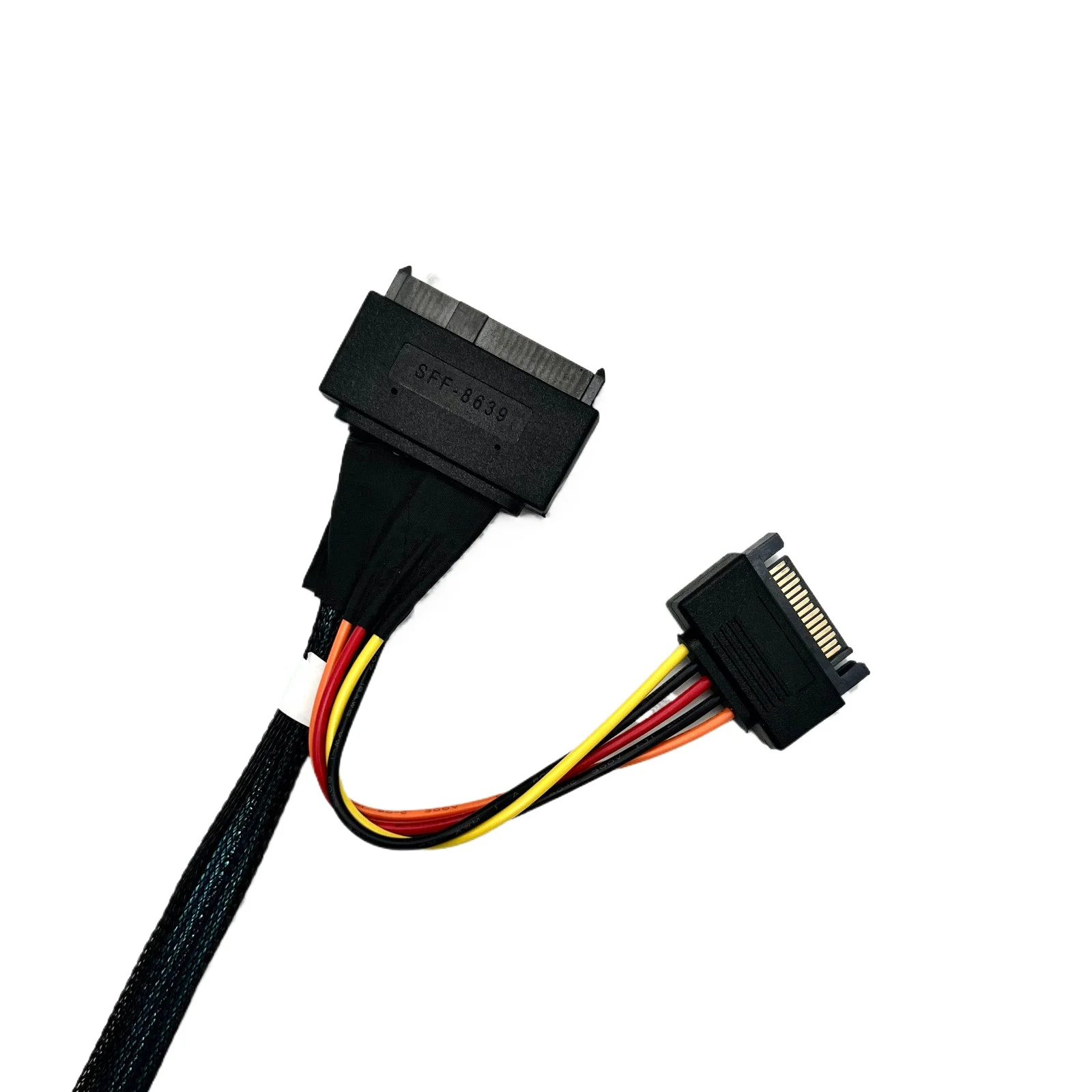 ADT-Link 128G/bps PCIE 4.0 x4+x4 SlimSAS MCIO/SFF-8654 8i to SFF-8639 Server High-Speed Cable Supports Split OCuLink/U.2