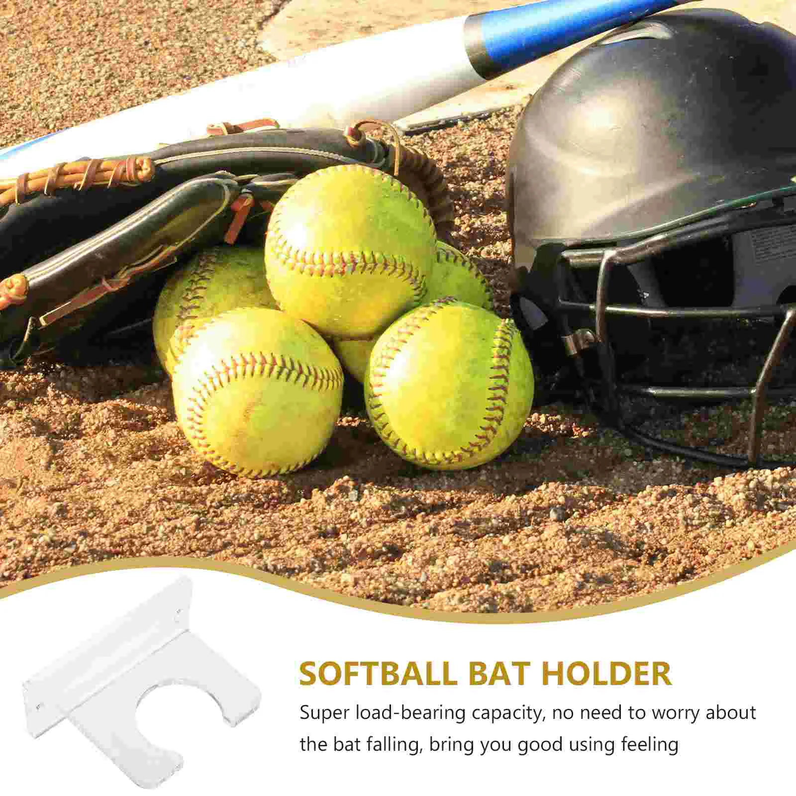 Espositore per pipistrelli da softball Decalcomanie per protezione solare Etichette adesive in acrilico Supporto da baseball