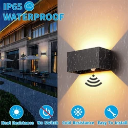 Motion Sensor LED Wall Lamp Outdoor Waterproof IP65 Up Down Sconce Garden Porch Corridor Exterior Wall Lighting Fixture 110/220V