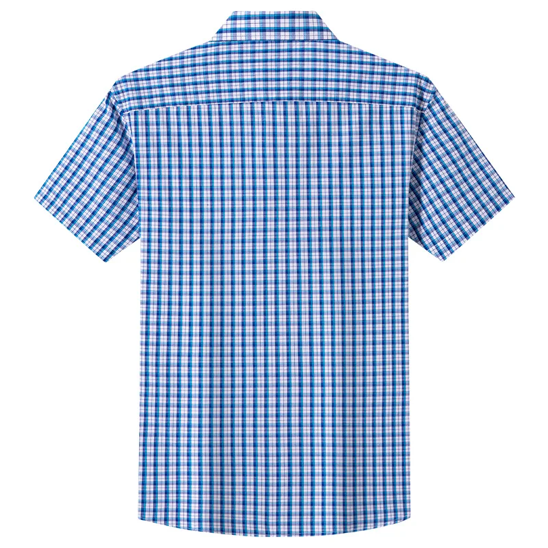 New 100% Cotton Plaid Shirts For Men\'s Short Sleeve Summer Fashion Casual Thin Soft Comfortable Dress Shirt Clothing S-8XL