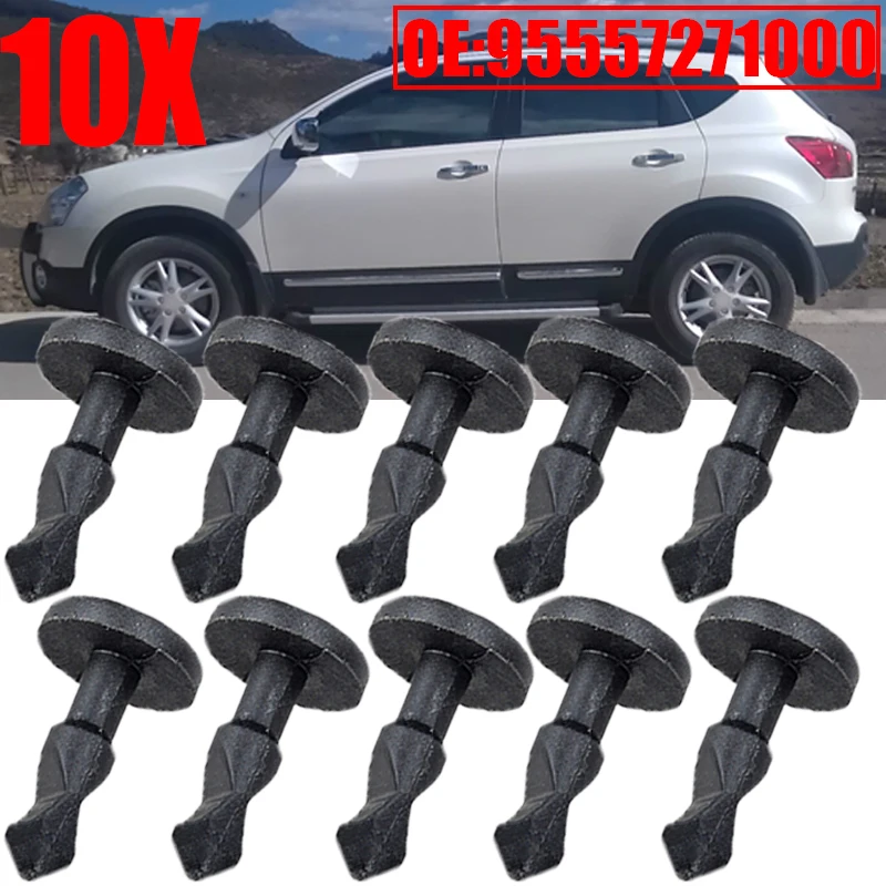 10Pcs Engine Compartment Cover Plate Screw Clips For Porsche For Cayenne 2009 95557271000 955-572-710-00