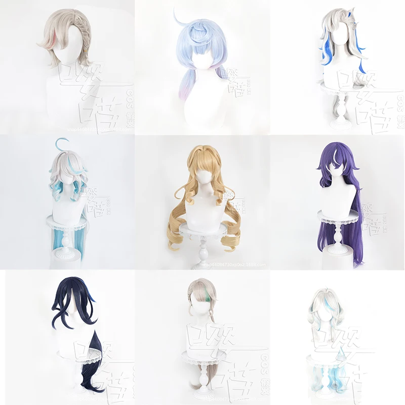 

Game Genshin Impact Wig Navia Synthetic Wigs Cosplay Costumes Fontaine Lyney Neuvillette Sigewinne Focalors Furina Cosplay Wigs