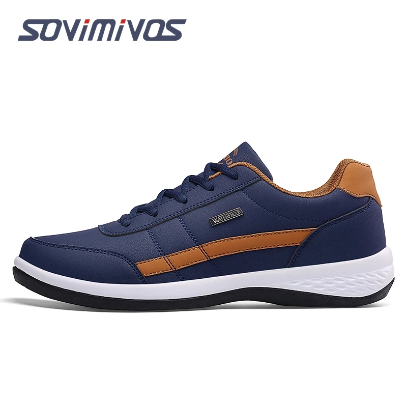 Leather Men Shoes Sneakers Trend Casual Shoe Italian Breathable Leisure Male Sneakers Non-slip Footwear Men Vulcanized Shoes