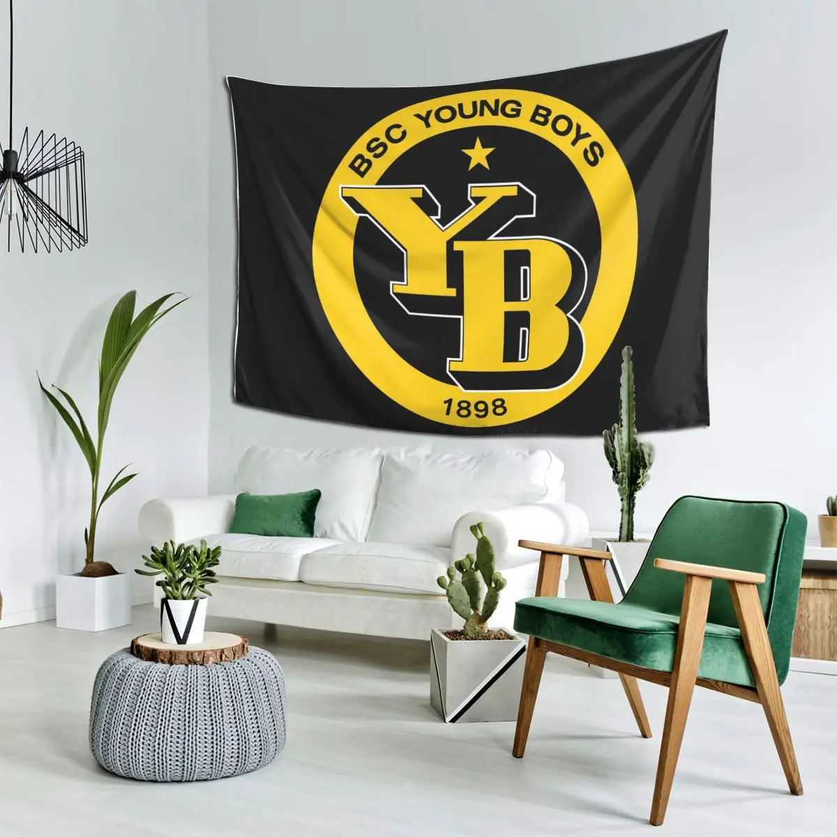 BSC Young Boys Swiss Football Sports Fans Bern Switzerland Tapestry Decor Art Aesthetic Tapestries  Home Wall Cloth Wall Hanging