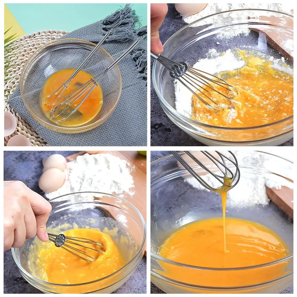 1Pc Multifunzionale Rotary Manuale Frullino per le uova Mixer Frusta Cuocere L'uovo Strumento In Acciaio Eco-Friendly Mini Agitatore In Acciaio Cucina E J8Q5