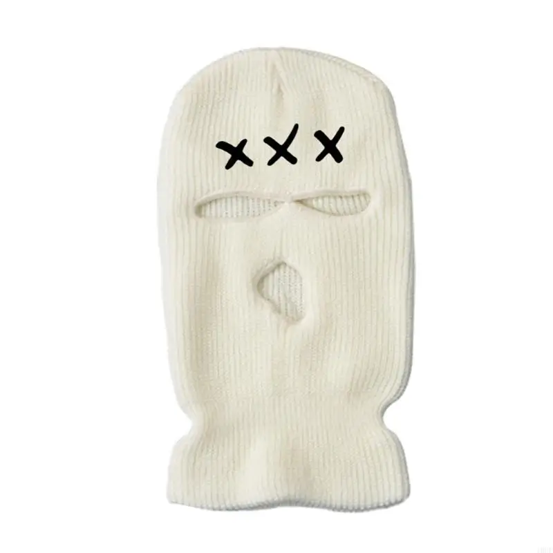 Creative Winter Balaclava Full Face Cover Letter X Knitted Mask for Cold Wea