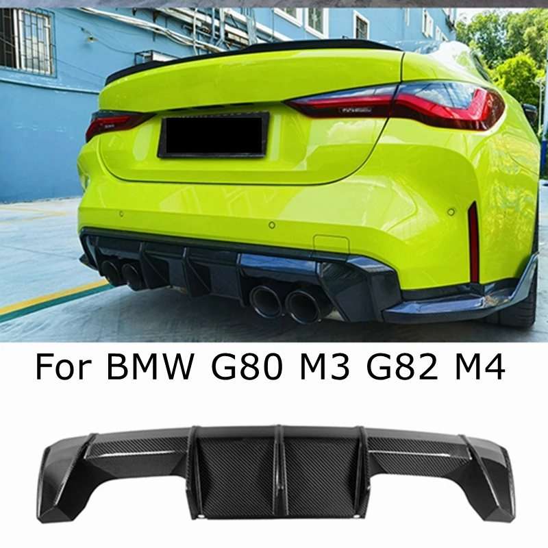 

Real Carbon Fiber Car Styling Rear Bumper Lip Splitter Diffuser Guard Spoiler For BMW M3 M4 G80 G82 G83 Sedan Coupe MP Style