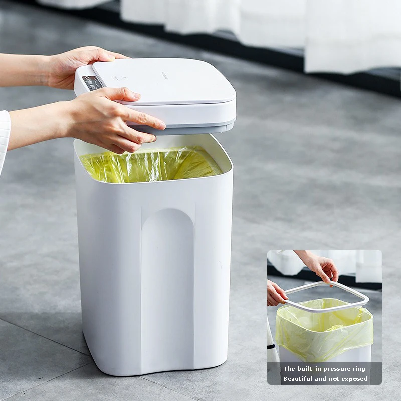 12/14/16L Intelligent Trash Can Automatic Sensor Dustbin Sensor Electric Waste Bin Home Rubbish Can For Kitchen Bathroom Garbage