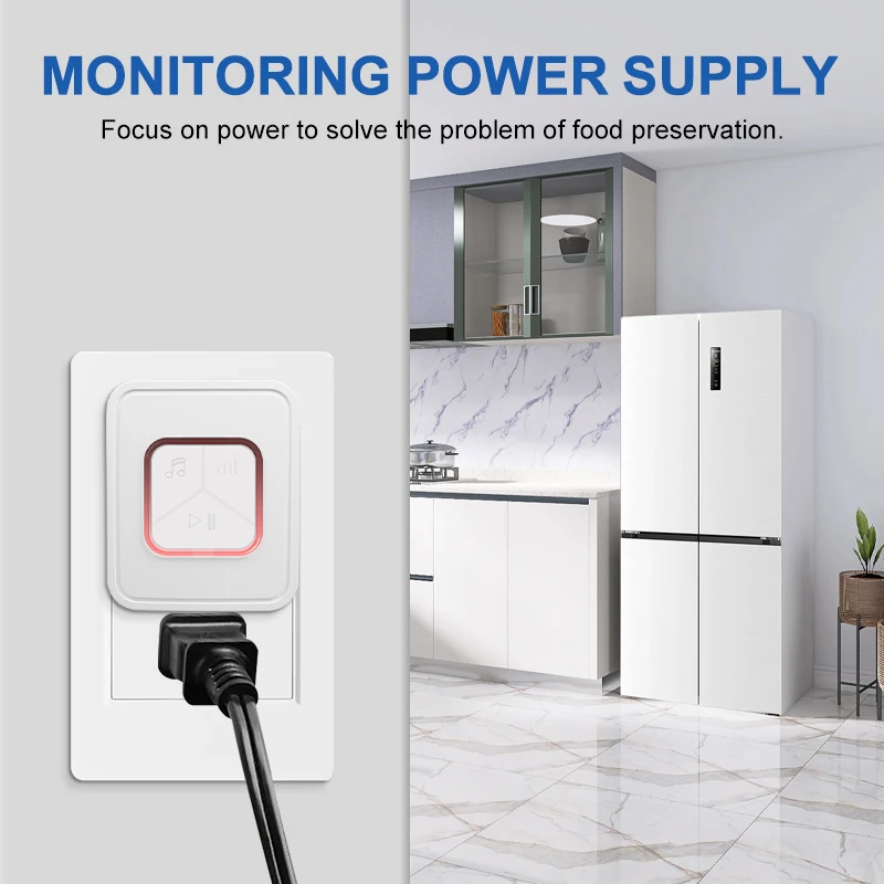 1PC Power Failure Alarm, Circuit Failed Selector Alerter, Smart Power Outage Reminder for Freezer in Garage, Monitor Power Cut