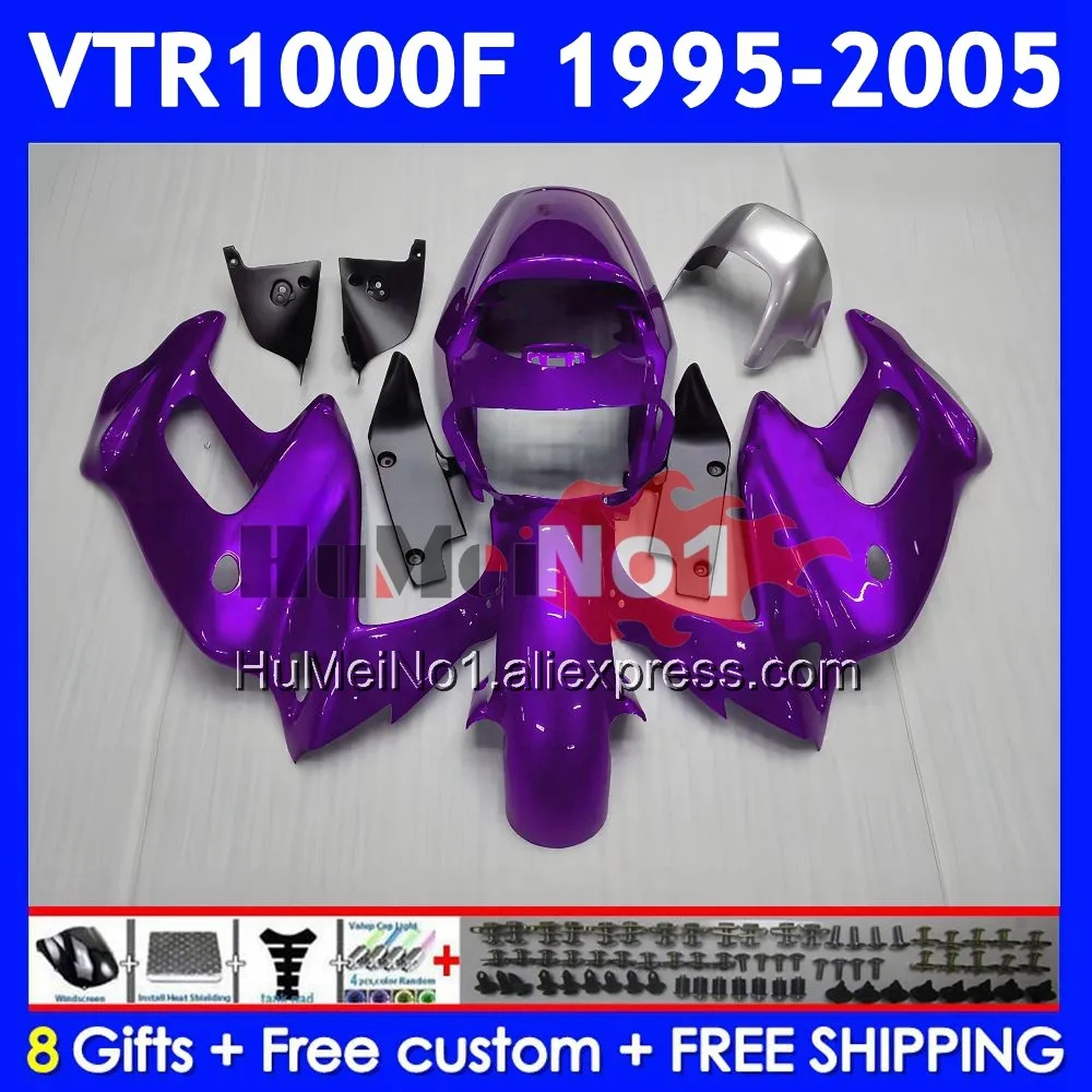 SuperHawk For HONDA VTR1000F 95 96 97 98 99 00 66No.161 VTR1000 F VTR 1000 F 1000F 2001 2002 2003 2004 Metal purple 2005 Fairing