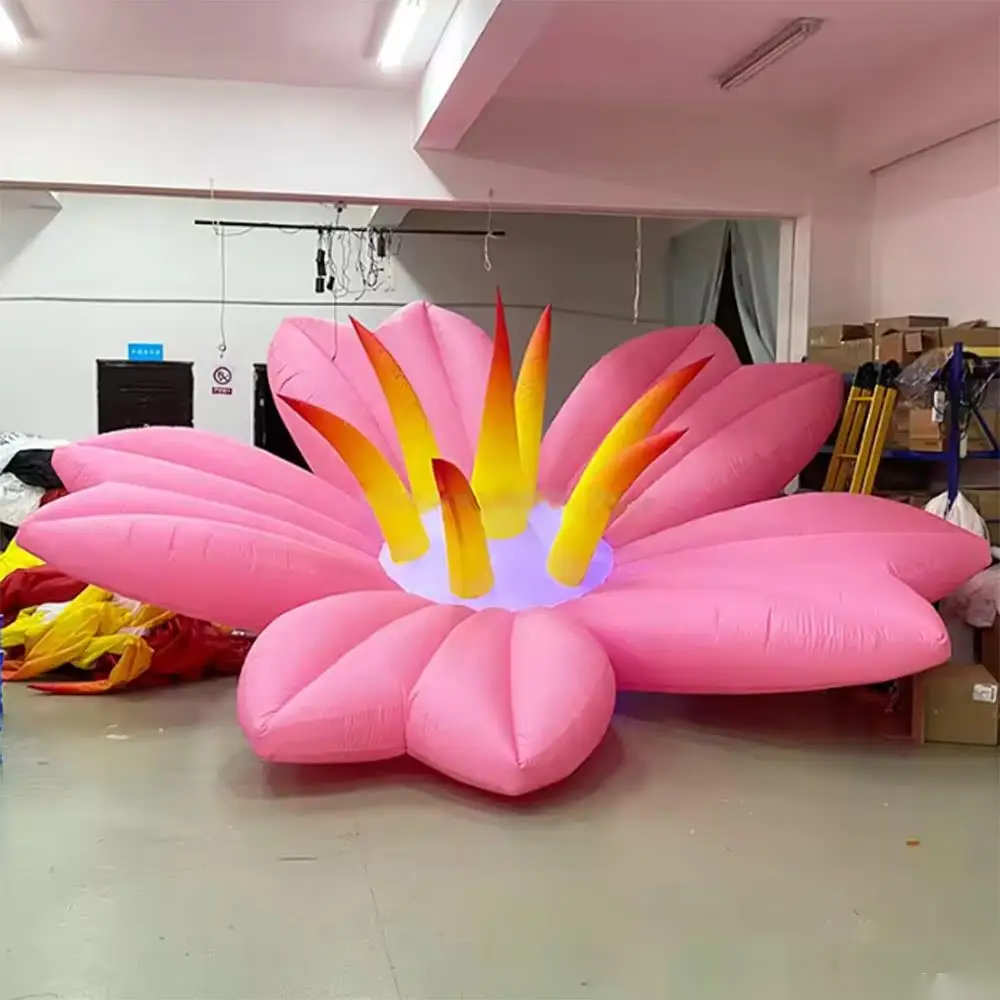 Artificial Giant With Led Light Event Ceiling Hanging Inflatable Lily Flower For Wedding Party Decoration