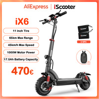 iScooter iX6 Electric Scooter 1000W 45km/h Powerful Kick Scooter 17.5Ah 11 inch Anti-skid Off-Road Tire Scooters 65km Max Range