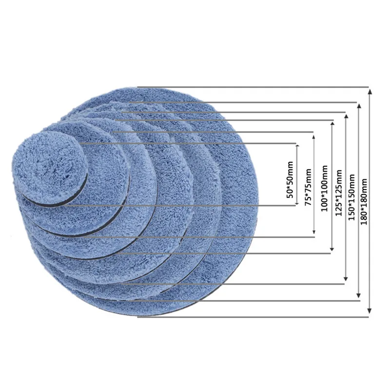 Tampone per lucidatura in microfibra da 2 pezzi da 4/5/6 pollici per lucidatura per carrozzeria di auto Ruote per lucidatura in microfibra per lucidatrice per auto DA/RO