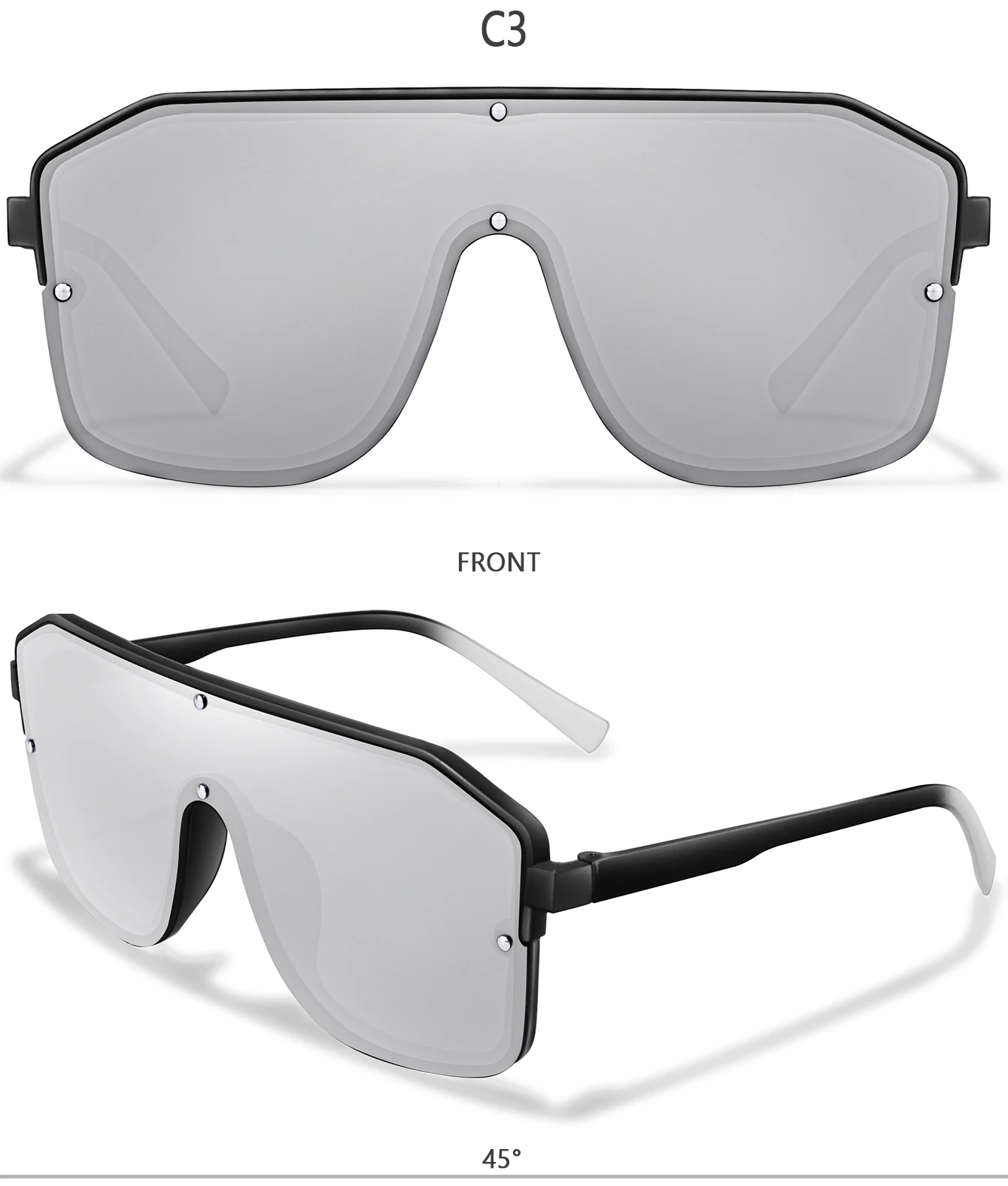 Neue Marke Fashion Square Großen Rahmen Sonnenbrille Männer Frauen Radfahren Brille Outdoor Sport Fahren Reise Winddicht Brillen Festival – Detail 9