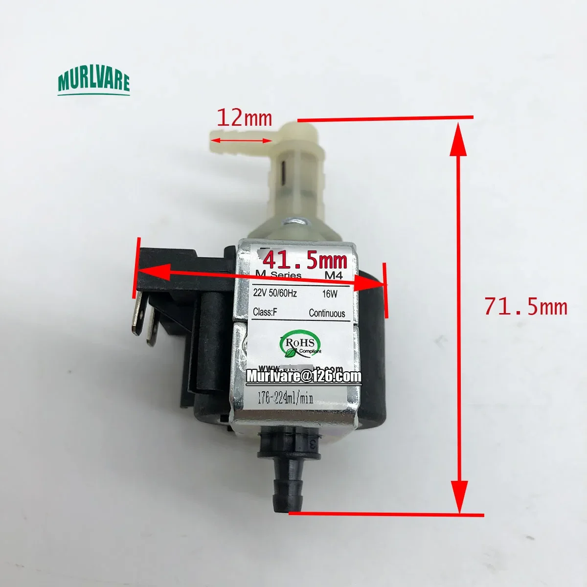 

176-224ml/min M Series M4 22V 16W Micro Solenoid Pump Water Pump For Hanging Ironing Machine Steam Mop Cleaning Machine