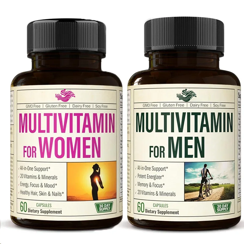 Men And Women's Daily Compound Vitamin And Mineral Supplements, Totaling 120 Capsules Containing High-quality Ingredients