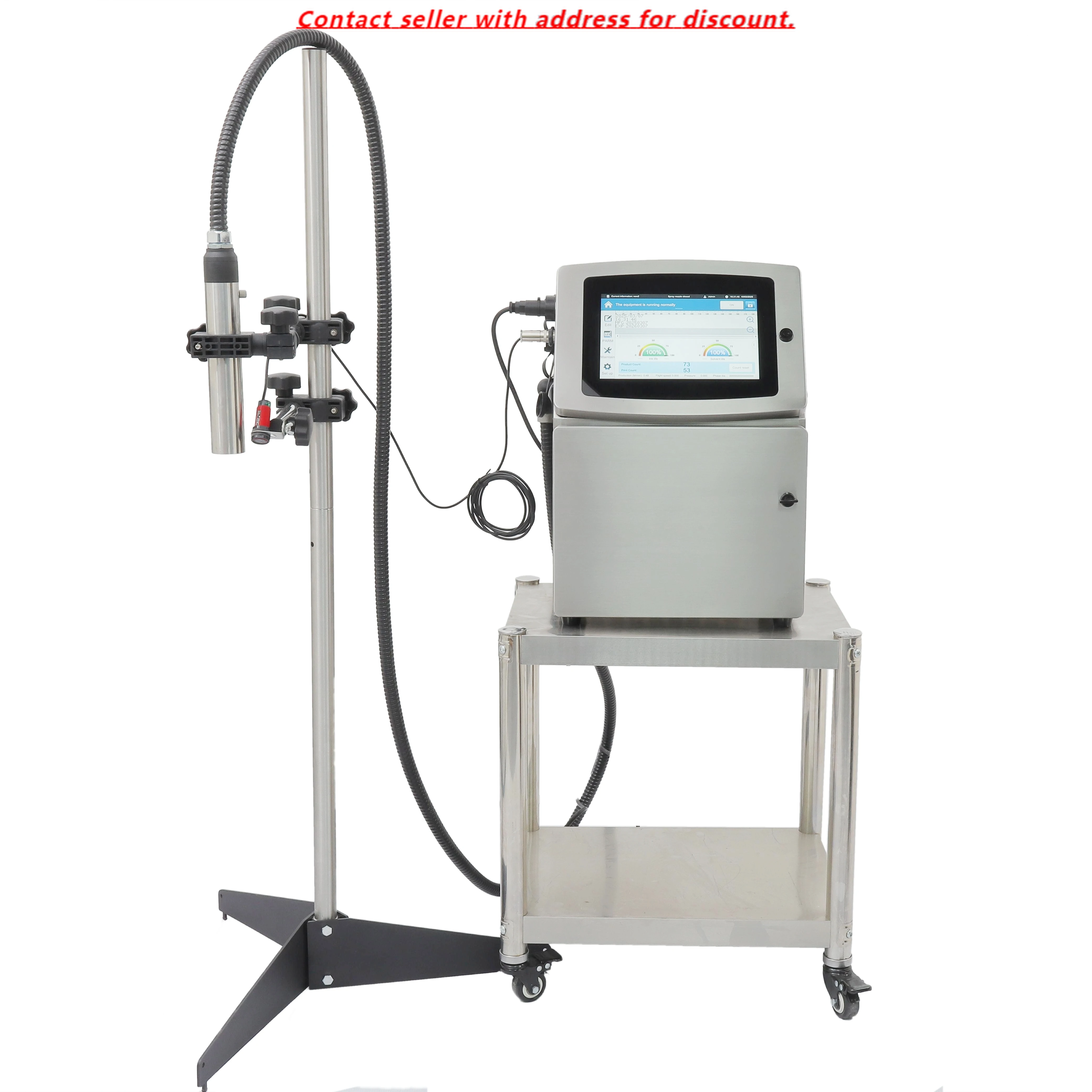 

Industrial Cij Inkjet Printers Machine 10.1 Inch Touch Screen Coding Machine For Bottles/Cans/Plastic Expiry Date Number Batch