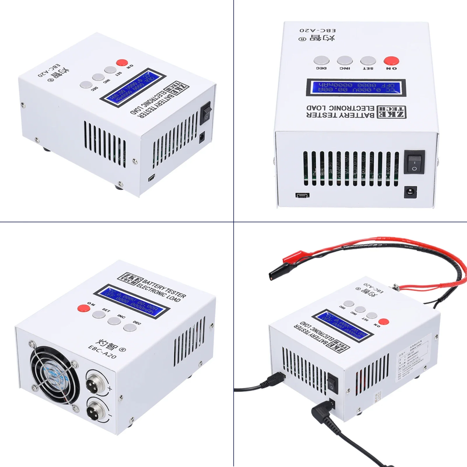 30V 20A 85W Lithium Leadacid Batteries Capacity Test Device EBC-A20 Battery Tester 5A Recharge 20A Discharge