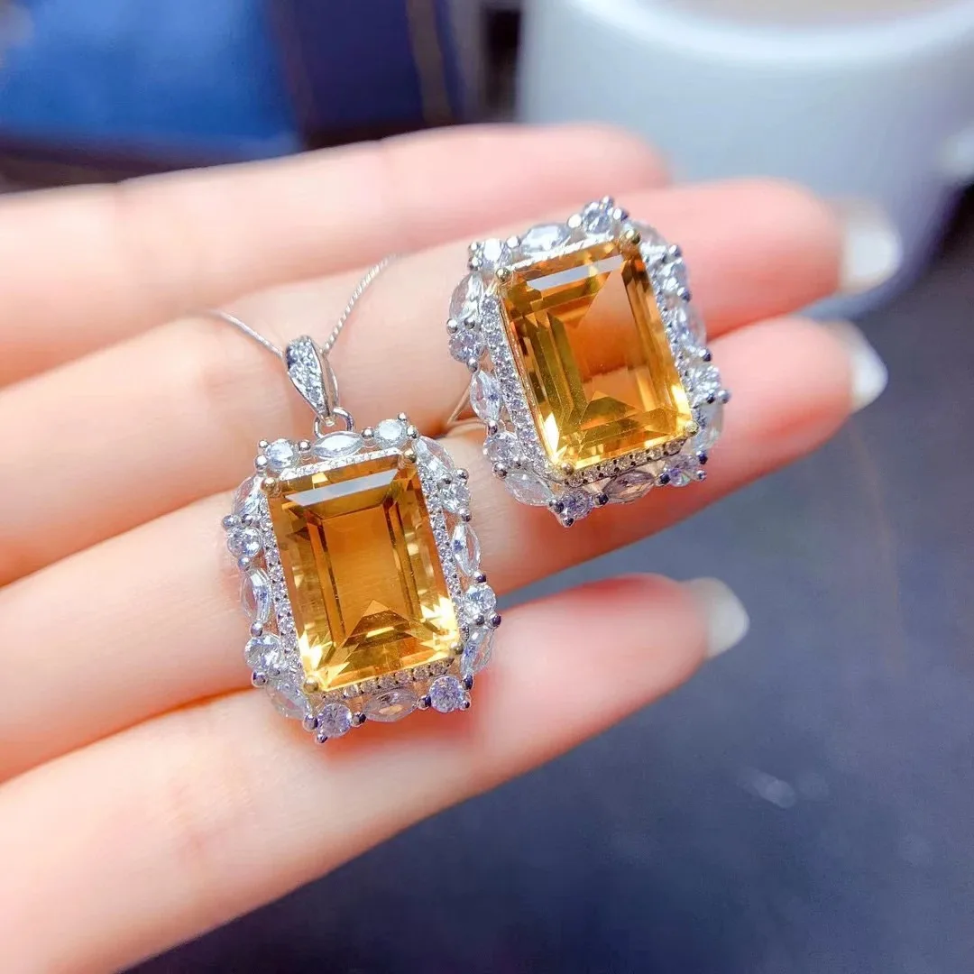 10-14-big-natural-citrine-rectangle-jewelry-set-925-silver-necklace-ring-tow-pieces-suite-wedding-jewelry-for-women