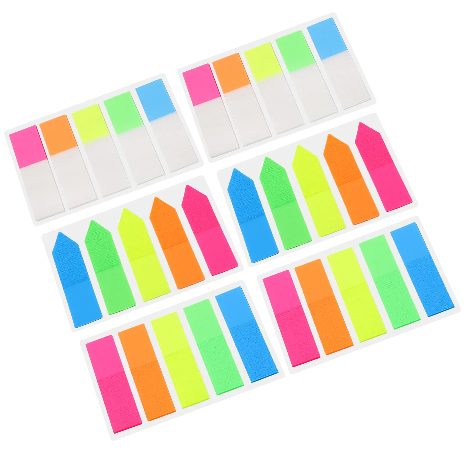 6Sets Sticky Page Marker Memo Pads Colorful Paper Tabs Smooth Writing Repositionable Book Annotation Supplies for Office School