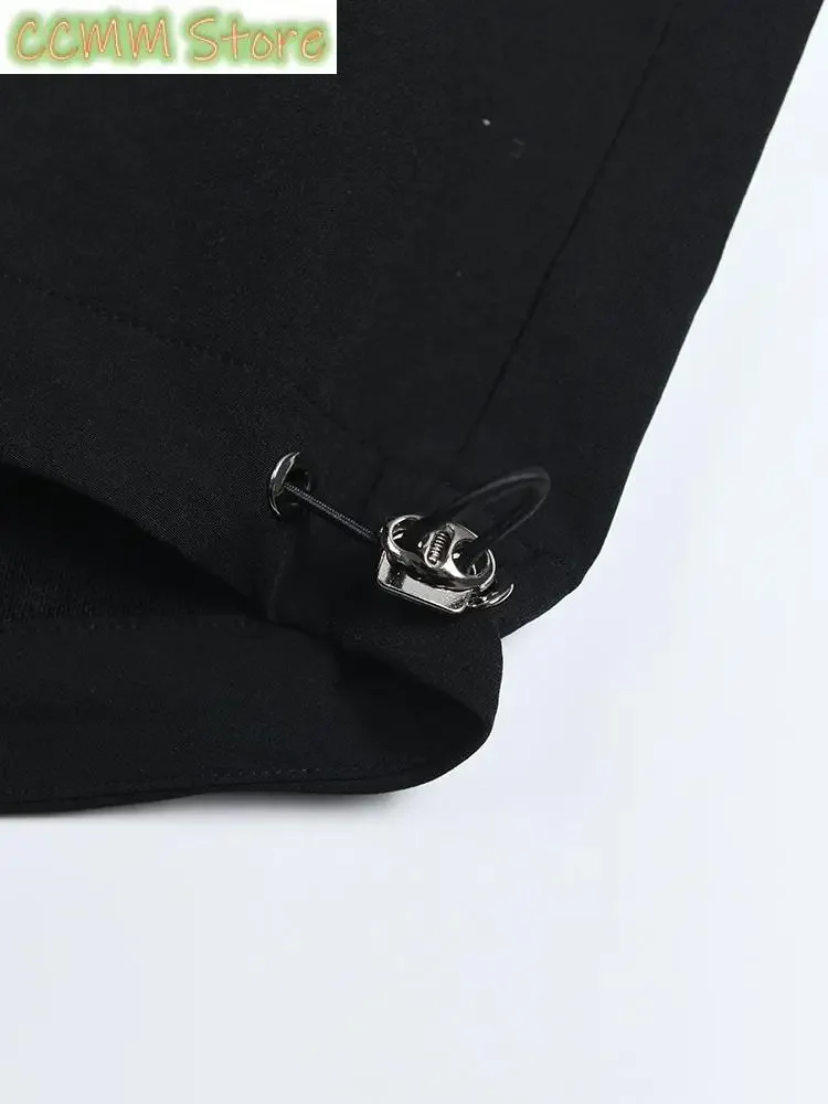 Black Zipper Irregular Big Size Long Jacket New Hooded Long Sleeve Women Coat Fashion Spring Autumn