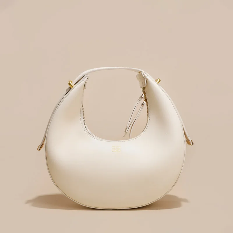 Half Moon Crescent Women\'S Shoulder Bag Genuine Leather Underarm Bag Mobile Phone Fashionable And Versatile Bag Bag