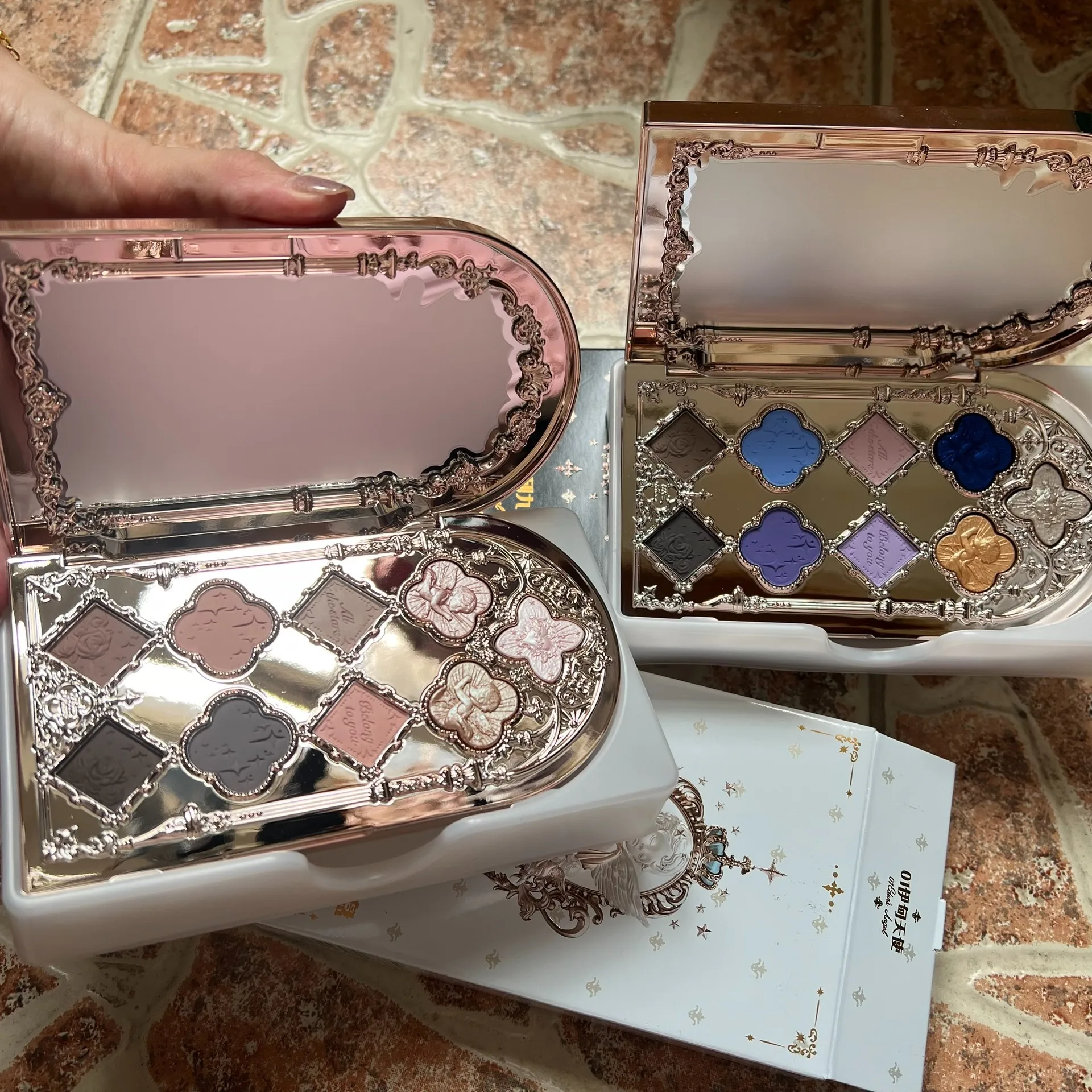 Little Angel Flower Knows Eyeshadow Palette Eye Glitter Make Up Palette Long Lasting 9 Color Eye Shadow For Girl And Women