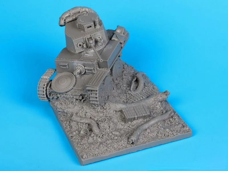 1/35 Scale Die-casting Picture Resin Scene Destroyed Pz.Kpfw 38 Base Model Assembly Kit Unpainted