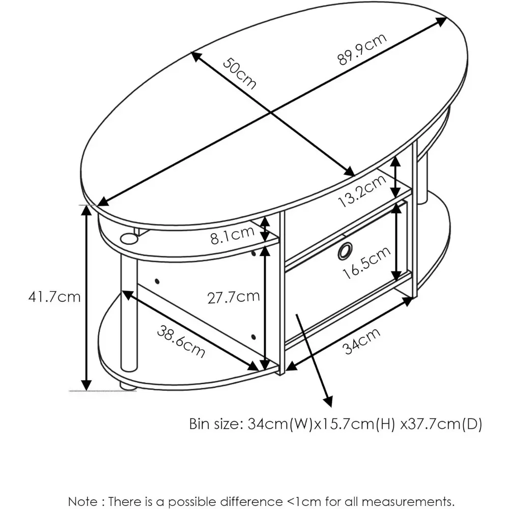 Table basse narau design simple avec bac pour salon, brochure