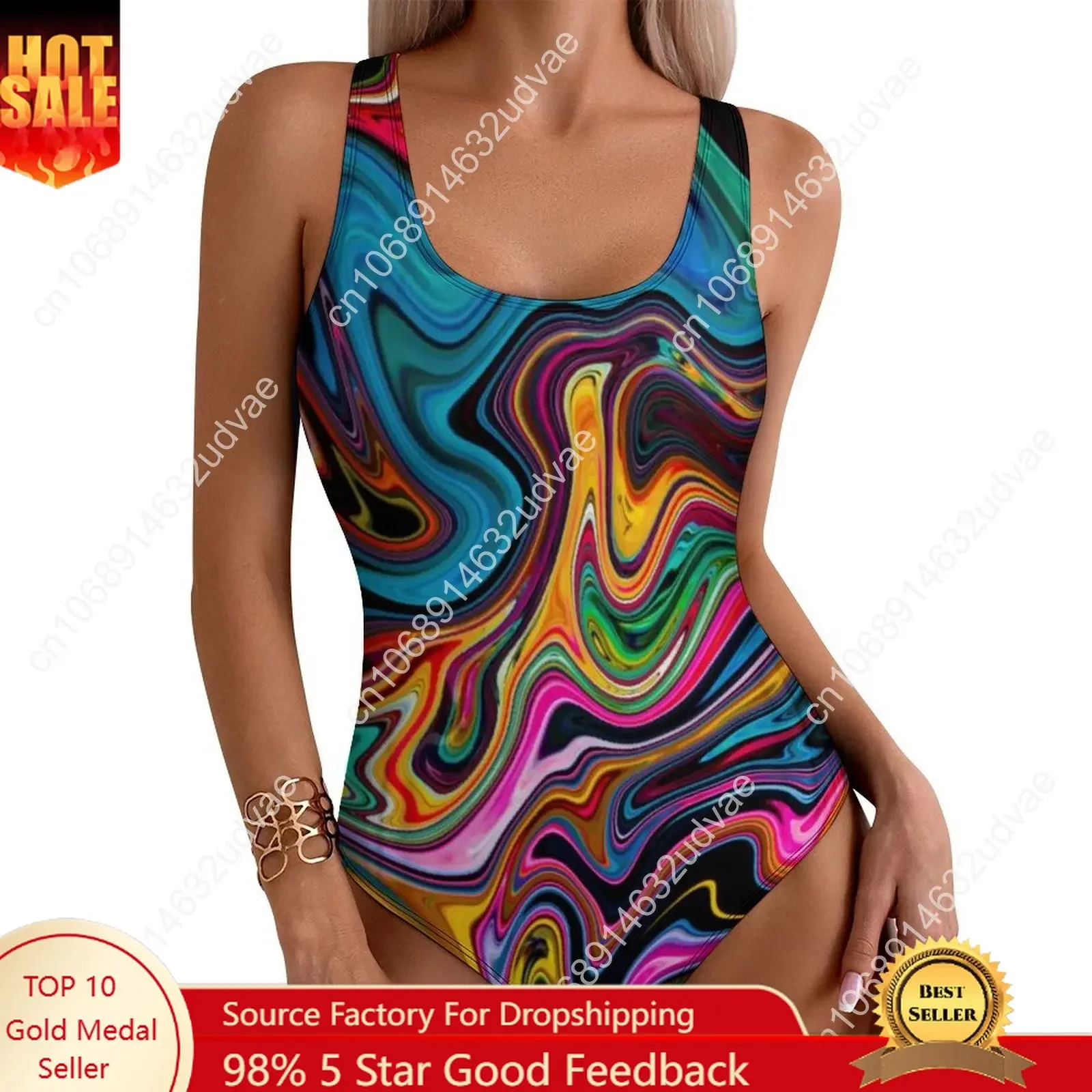 Strój kąpielowy z efektem płynnego marmuru, abstrakcyjny wzór w paski, push-up, jednoczęściowy, idealny na wakacje, do basenu, seksowny kombinezon plażowy.