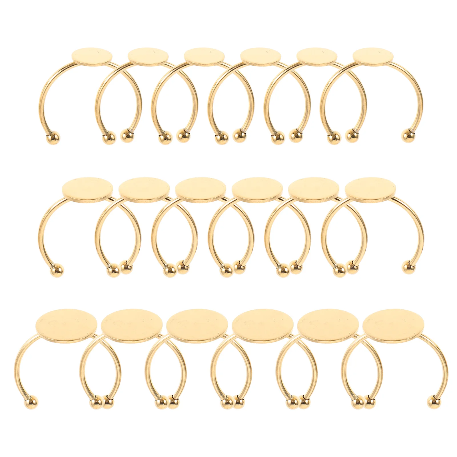 

30pcs Adjustable Flat Ring Bases Stainless Steel Durable Jewelry Making Diy Crafts Blank Ring Trays For Gemstones Cabochons