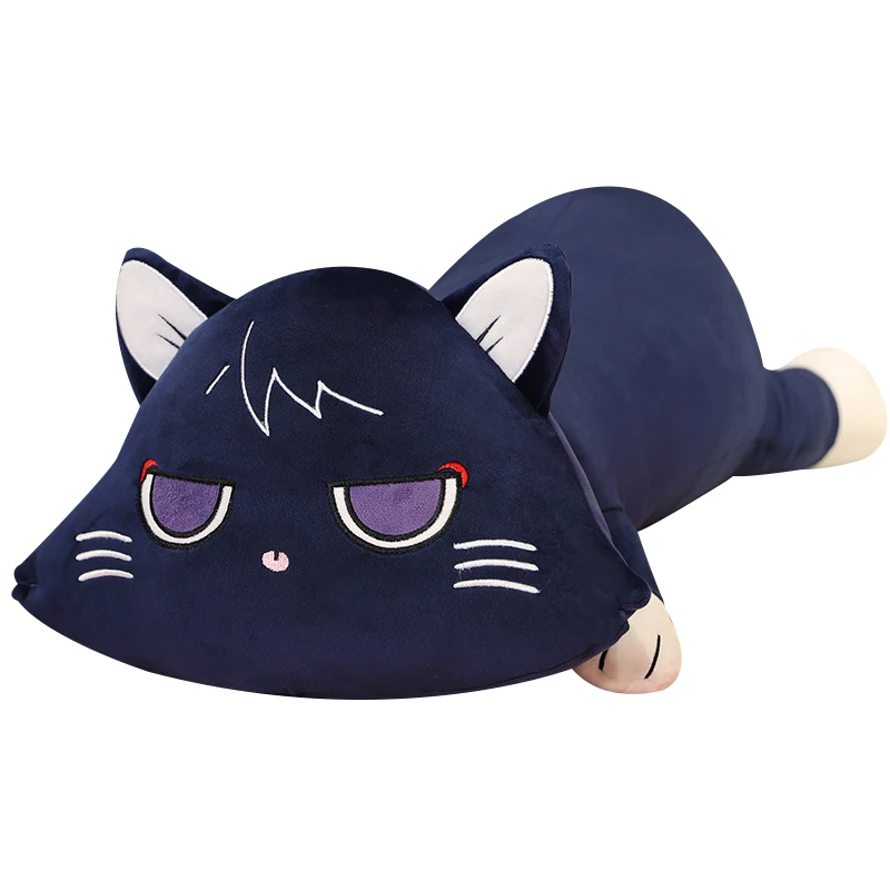 Genshin Impact Anime Wanderer Plush Long Pillow Soft Stuffed Animal Fluffy Scaramouche Cat Plushie Dolls Kids Xmas Birthday Gift