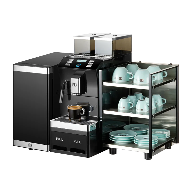 

2025 Electric Commercial Fully Automatic Coffee Maker Restaurant Use Coffee Machine Built in Grinding System Tap Water Supply