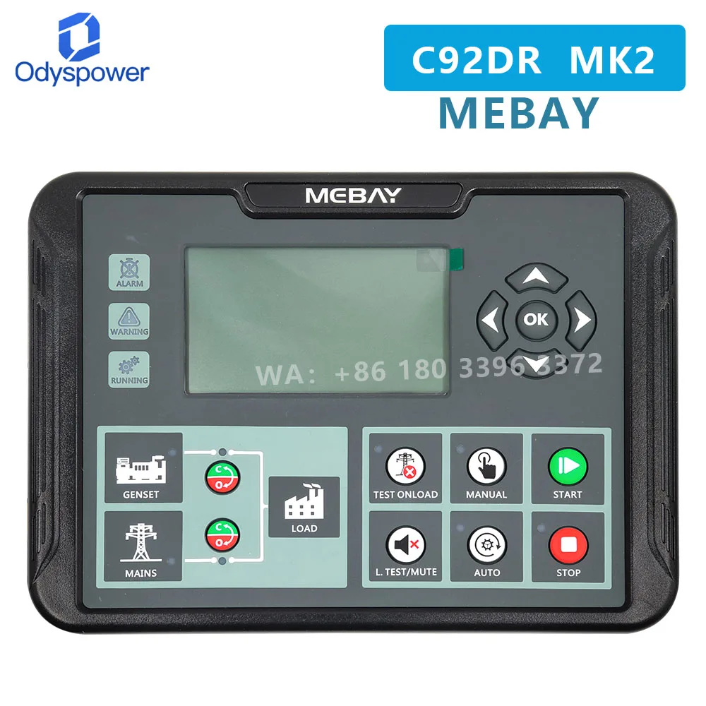 

Mebay DC92D MK2 оригинальный модуль управления генераторной установкой с автоматическим запуском и остановкой, ЖК-дисплей, панель контроллера дизельного генератора, интерфейс RS485 CAN