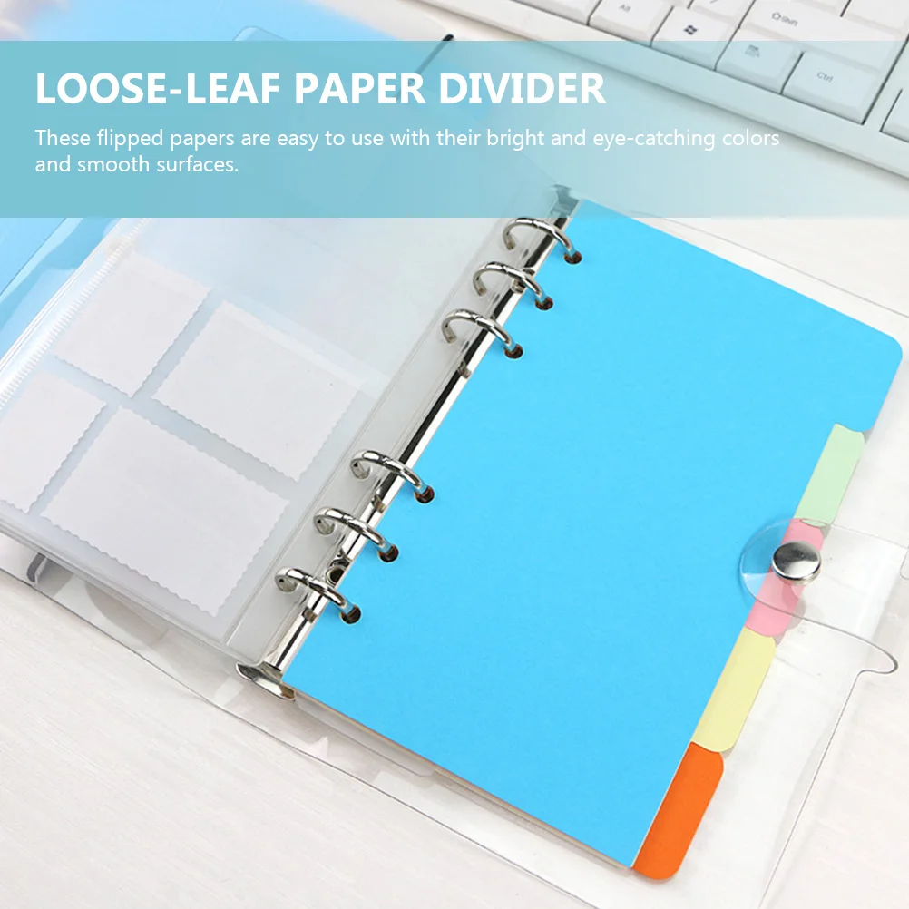 

5pcs A6 Colorful Partition Paper Dividers for School Office Home Smooth Bright Thick Wear-resistant Refill Loose-leaf