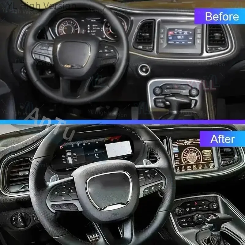 CarPlay For Dodge Challenger Linux 12.3-inch LCD Digital Instrument Cluster Suitable For 2012-2018 Models Car Part Accessory