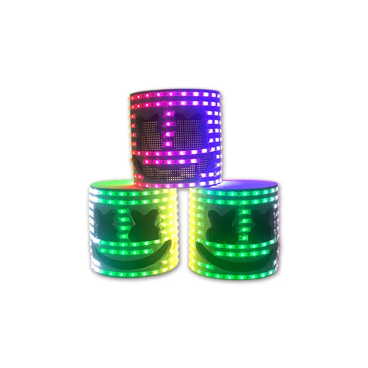 

New LED luminous marshmallow headgear full color performance props music festival top 100 DJ masks Amazon hot sale