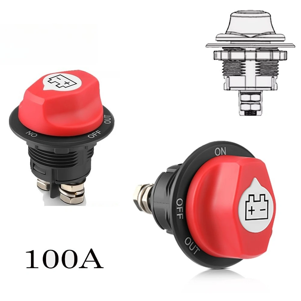 

Battery Isolator Switch 100A Disconnect Power Cut Off Kill for Car Boat RV Truck