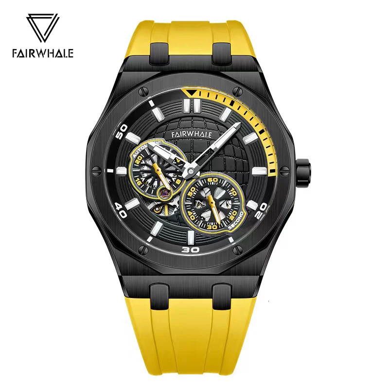 Luxury Mechanical Watches Men Top Brand Mark Fairwhale Sports Mans Earth Watch Fashion Automatic Wristwatches Reloj Dropshipping