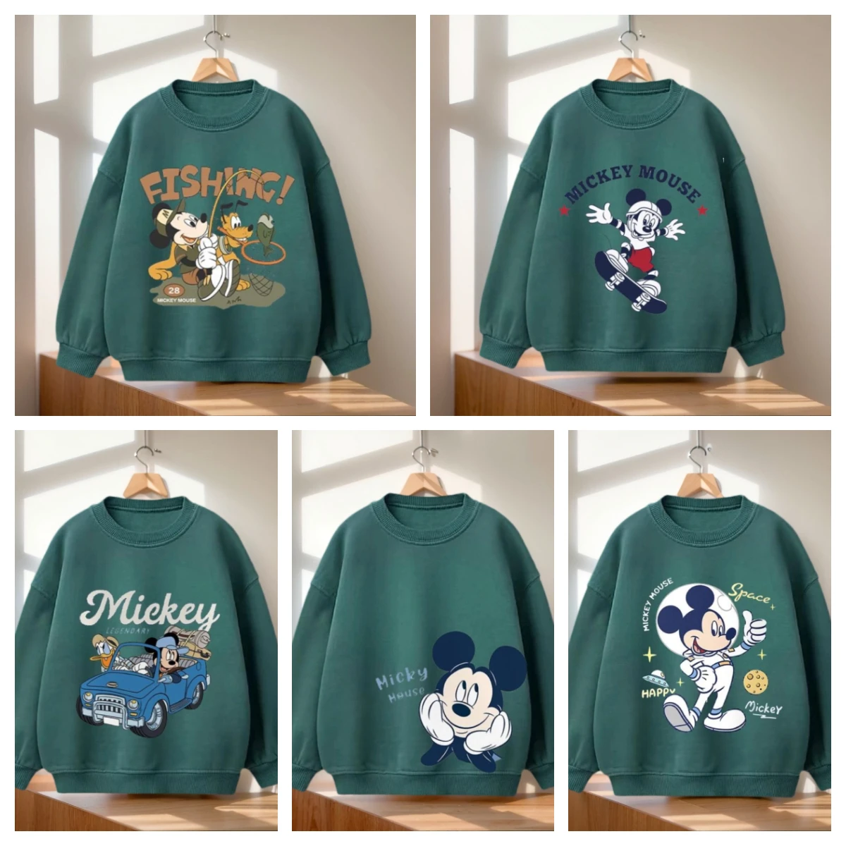 

Disney Forest Hued Crew Neck Sweatshirts Mickey's Outdoor And Sporty Adventures Fishing Skateboarding Toddler Fashion Finds