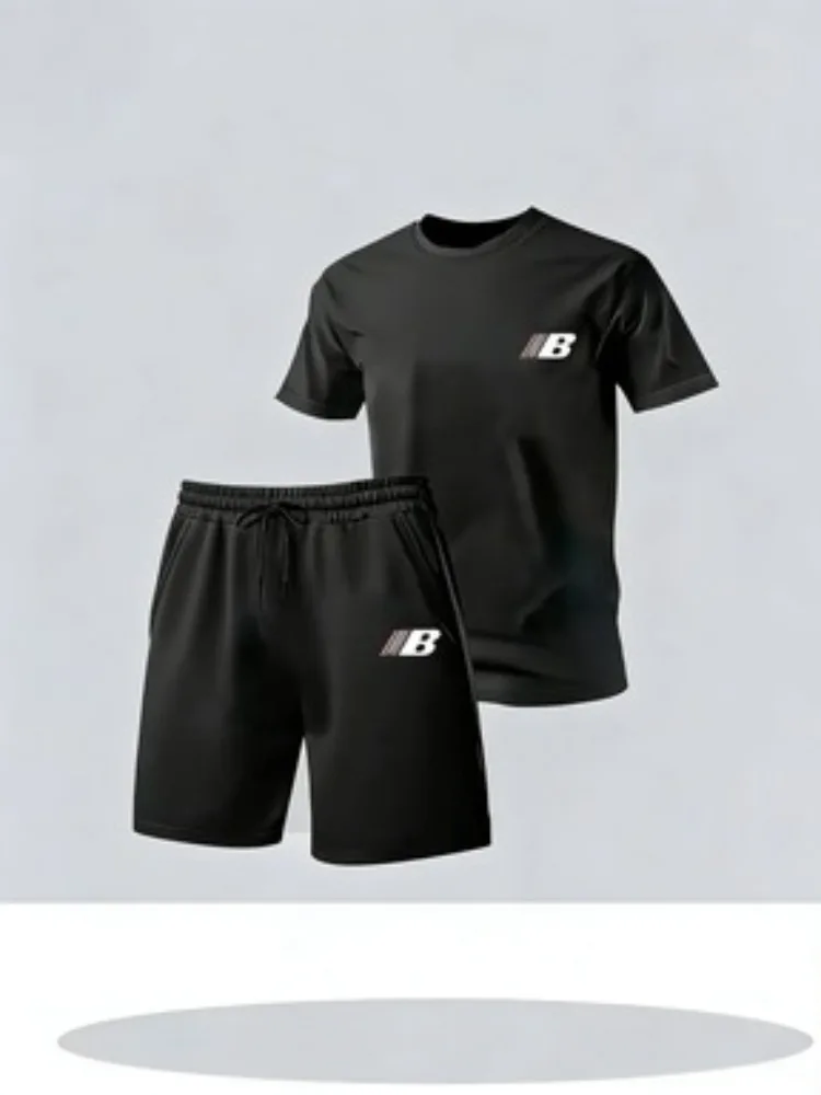 

Men's 2026 Summer New Fashion Summer Men's Printed Short-Sleeved Shorts Casual Sports Set Outdoor Urban and Street Fashion Suit