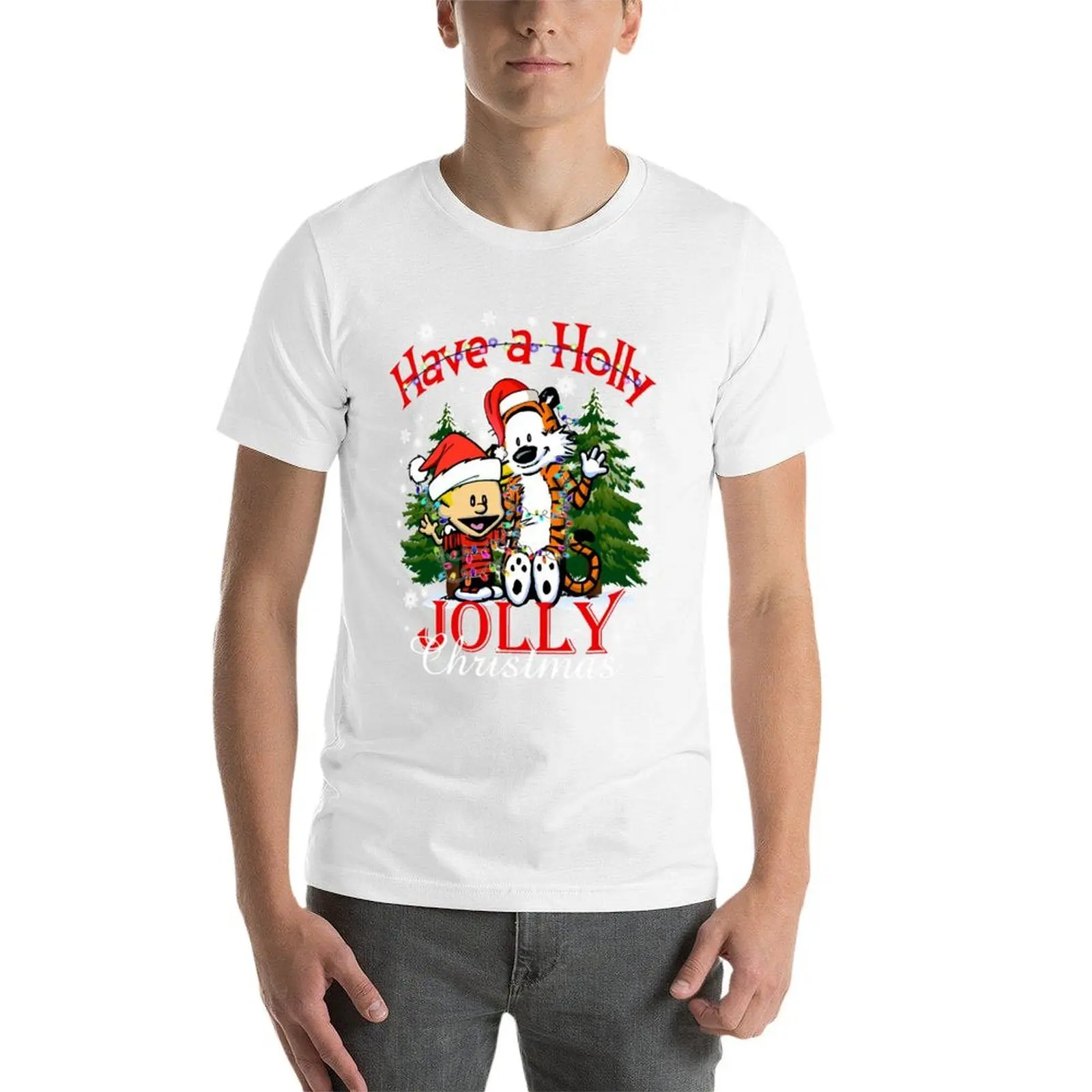 Create A Calvin Arts Fans Hobbes Have A Jolly Christmas Vintage Better T-Shirt funny t shirts man T-Shirt - Image 4