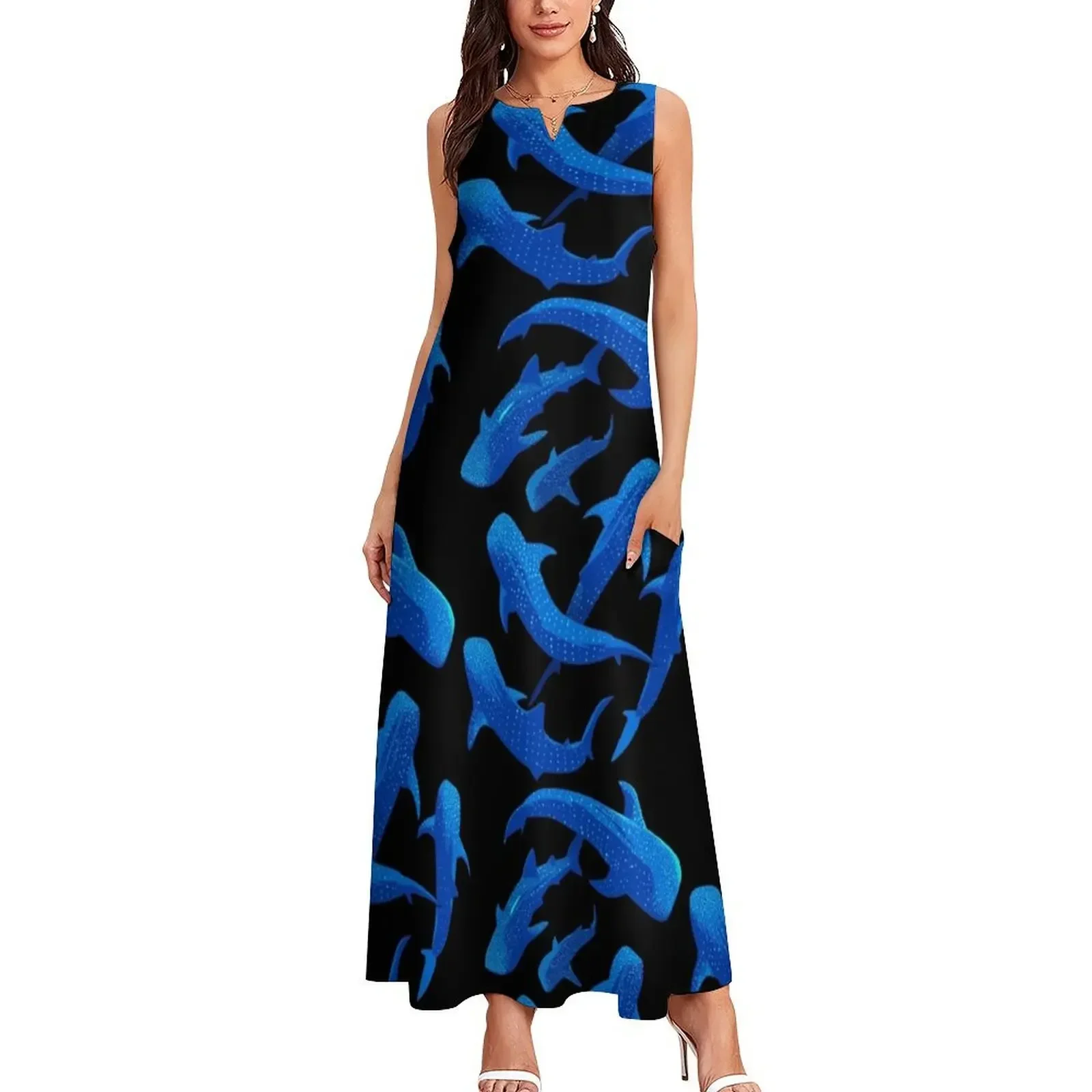 Shark Whale pattern Long Dress prom dresses 2025 birthday dresses for women loose summer dress Dress