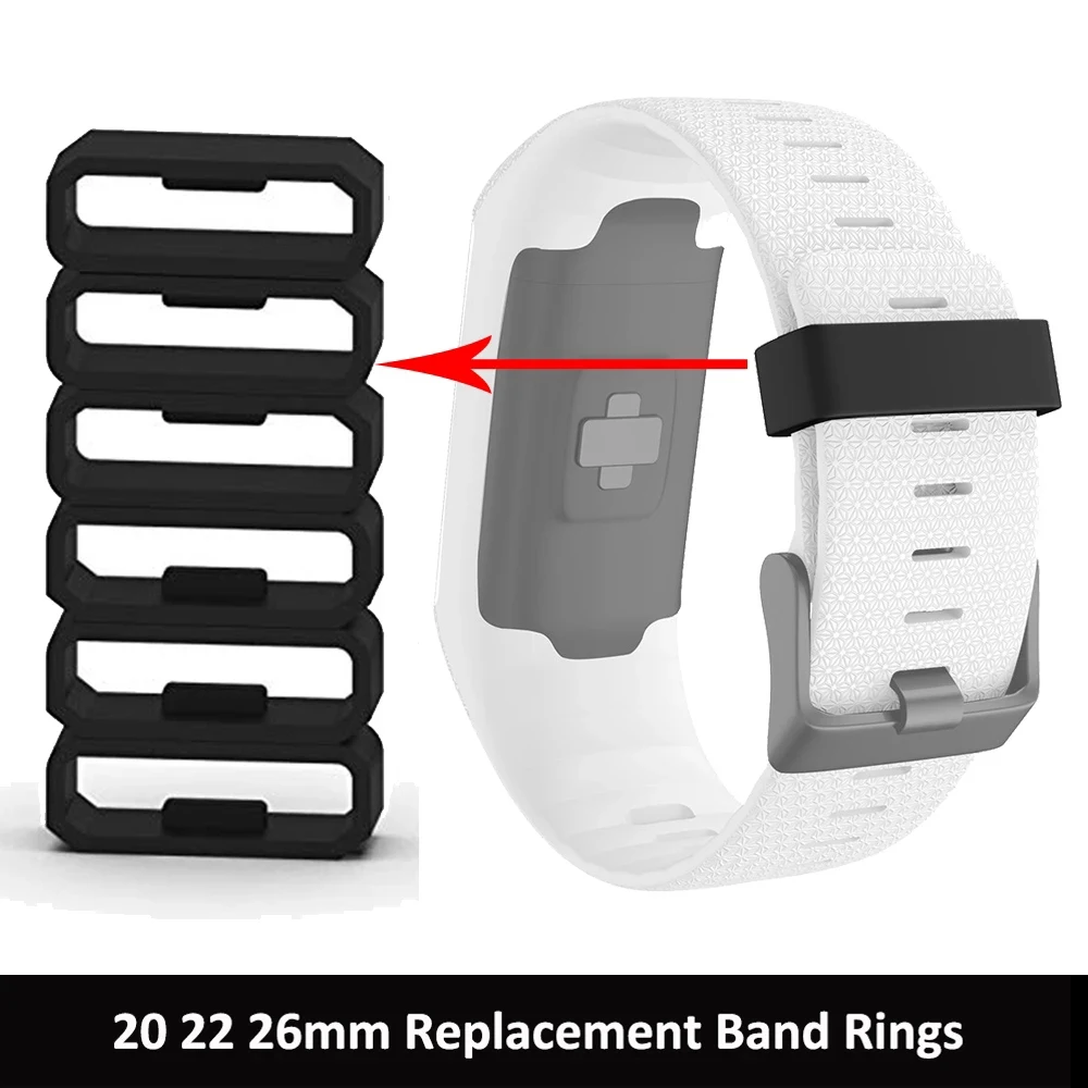 Soft Silicone 20mm 22mm 26mm Watch Band Holder Band Rings Watch Band Keeper Watch Buckle Silicone Band Keeper For Garmin Fenix