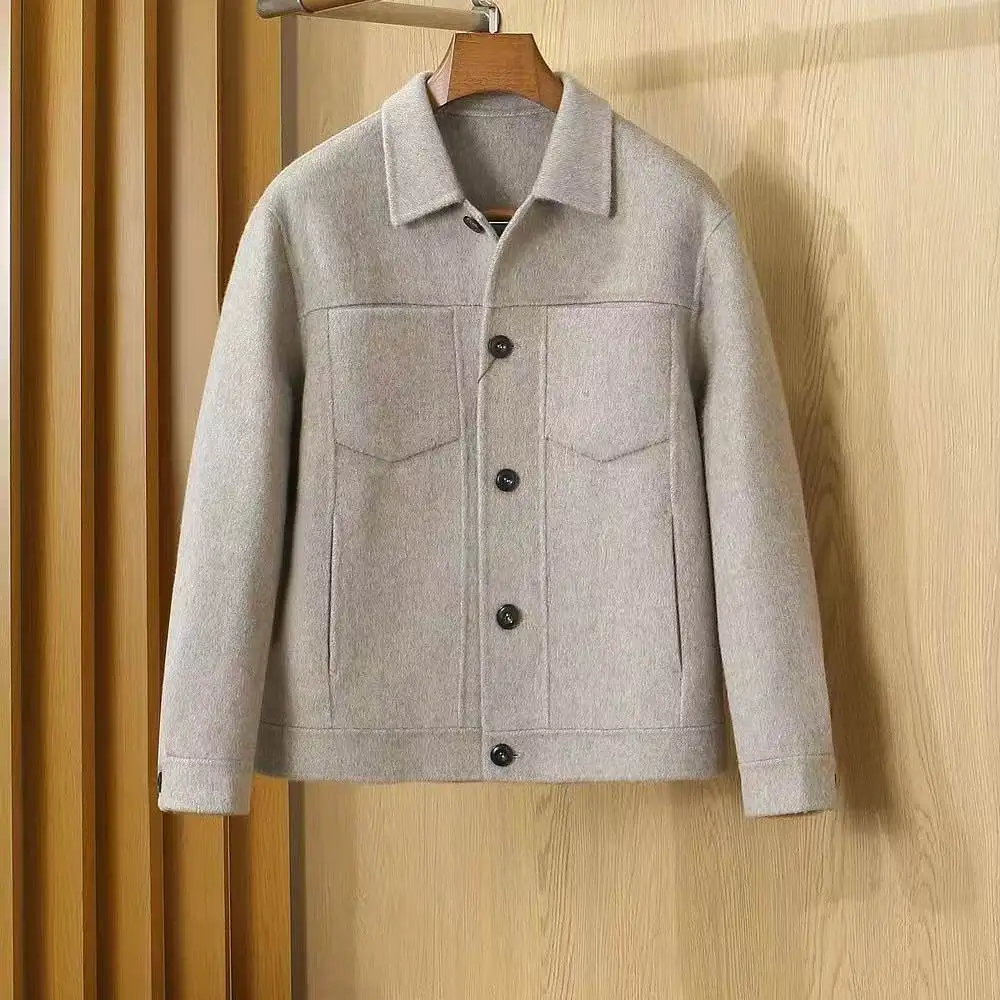 Italian LP old money style men's business casual double-sided woolen wool lapel jacket