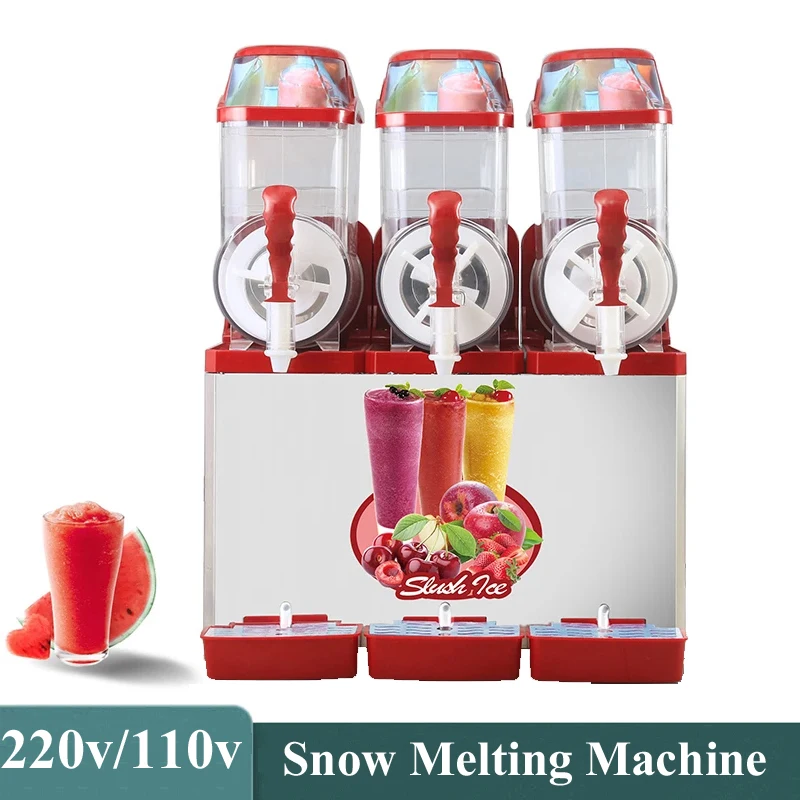 آلة تصنيع مشروبات الثلج المجمدة التجارية، خزانات مزدوجة، صانع سلشي ذو سعة كبيرة لمؤسسات الطعام #5