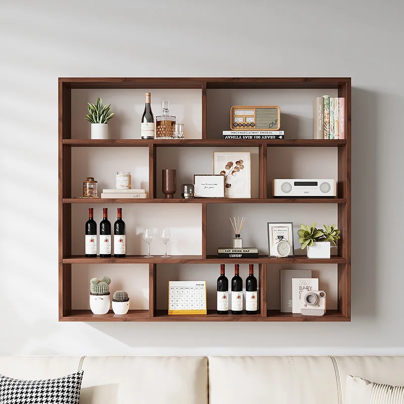 

Wall solid wood bookshelf wall hanging storage study bookcase shelf figure shelf wall hanging cabinet