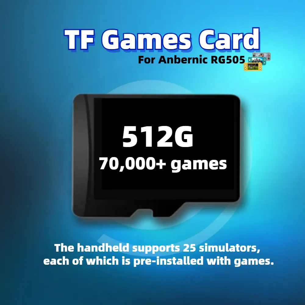 Game Card For Anbernic RG505 All Emulator Pre-installed Retro Games TF Memory 512G 70,000+ 256G 128G 64G