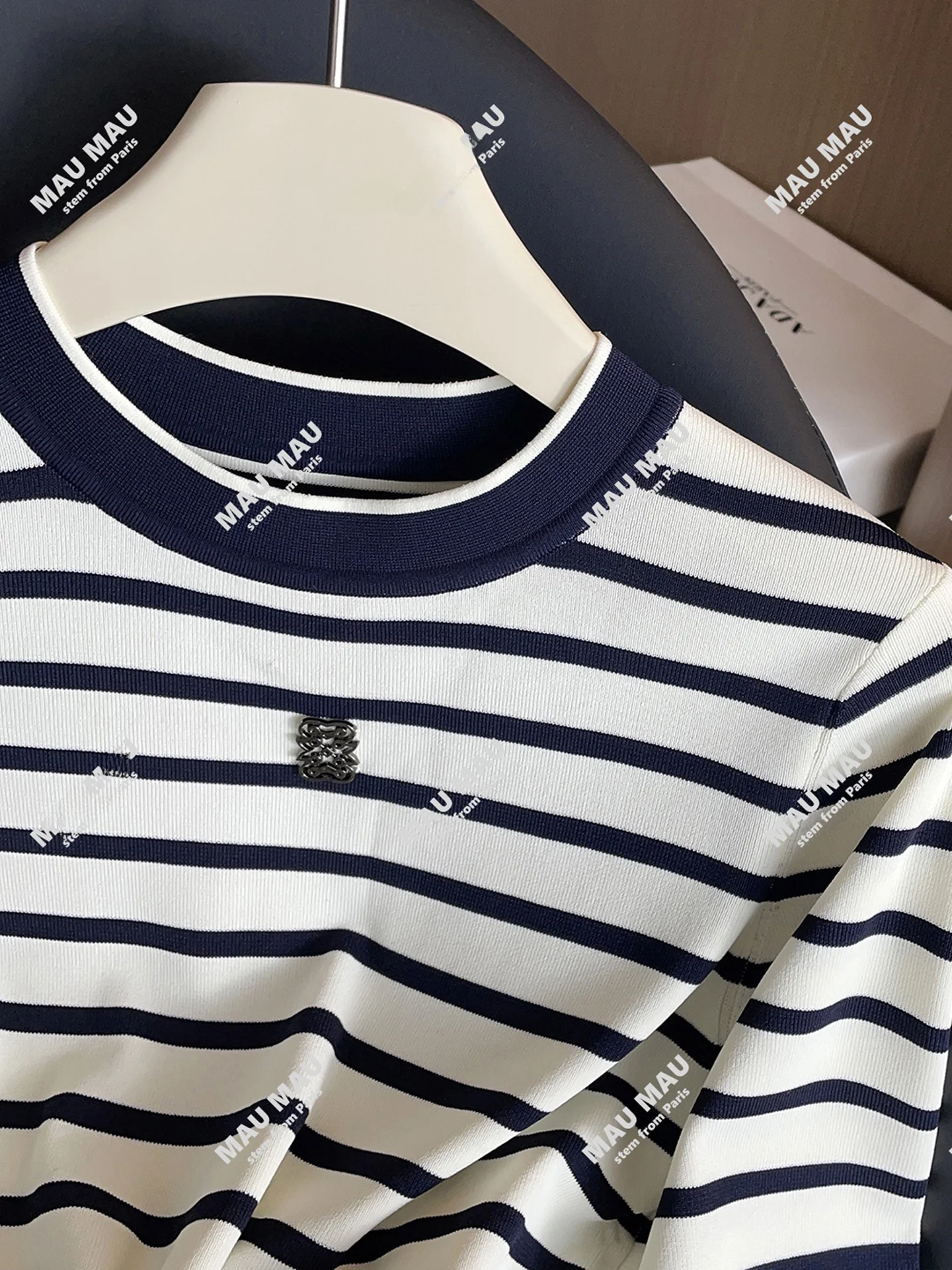 Abnehmen Effektiven Casual Streifen Muster frauen Gestrickte T-shirt Top Faionable Pendeln Sle Regular Fit ort Sve